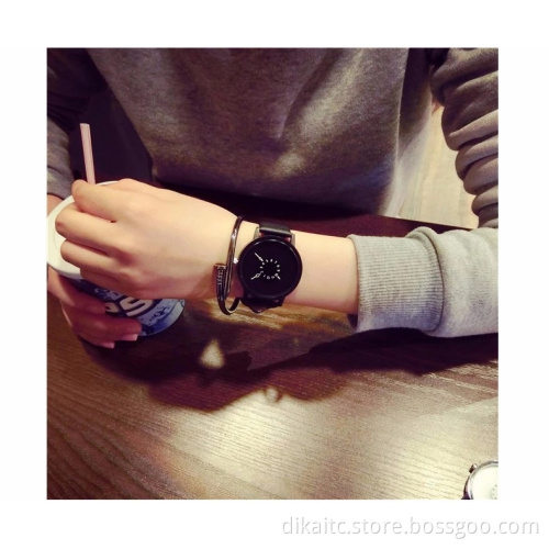 AliExpress 2019 Hot Sell Men Watches Round Dial Luxury Black Clock Classic Casual Fashion Casual Quartz Clock Wristwatches